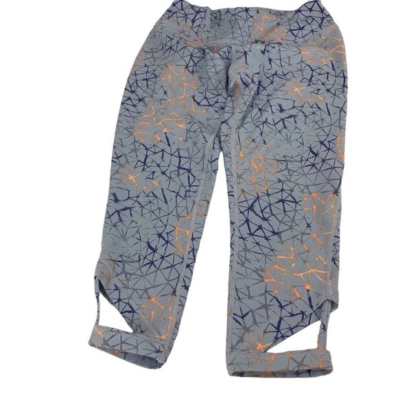 Zella Blue 3/4 Length Geometric Leggings Size Small - Picture 3 of 9